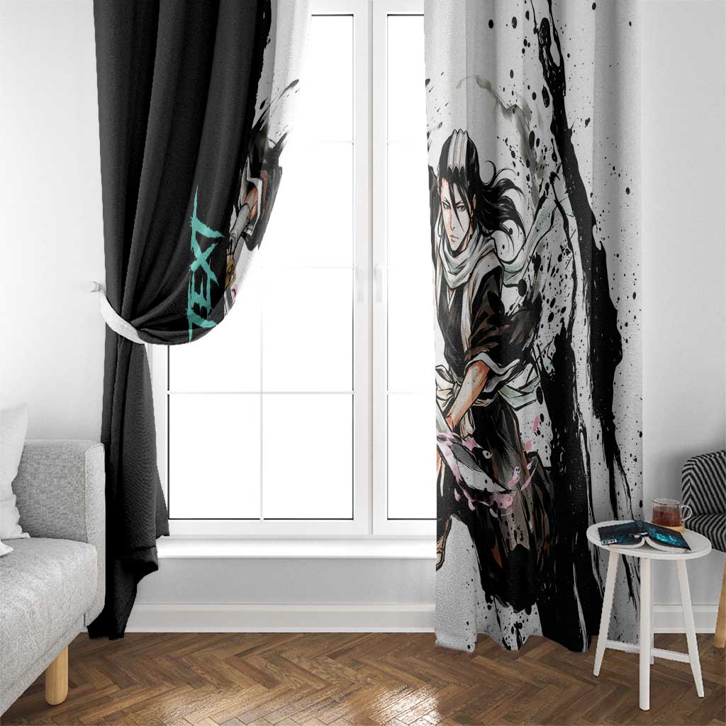 Personalized Byakuya Kuchiki Window Curtain Ink Splash Anime Brush Style