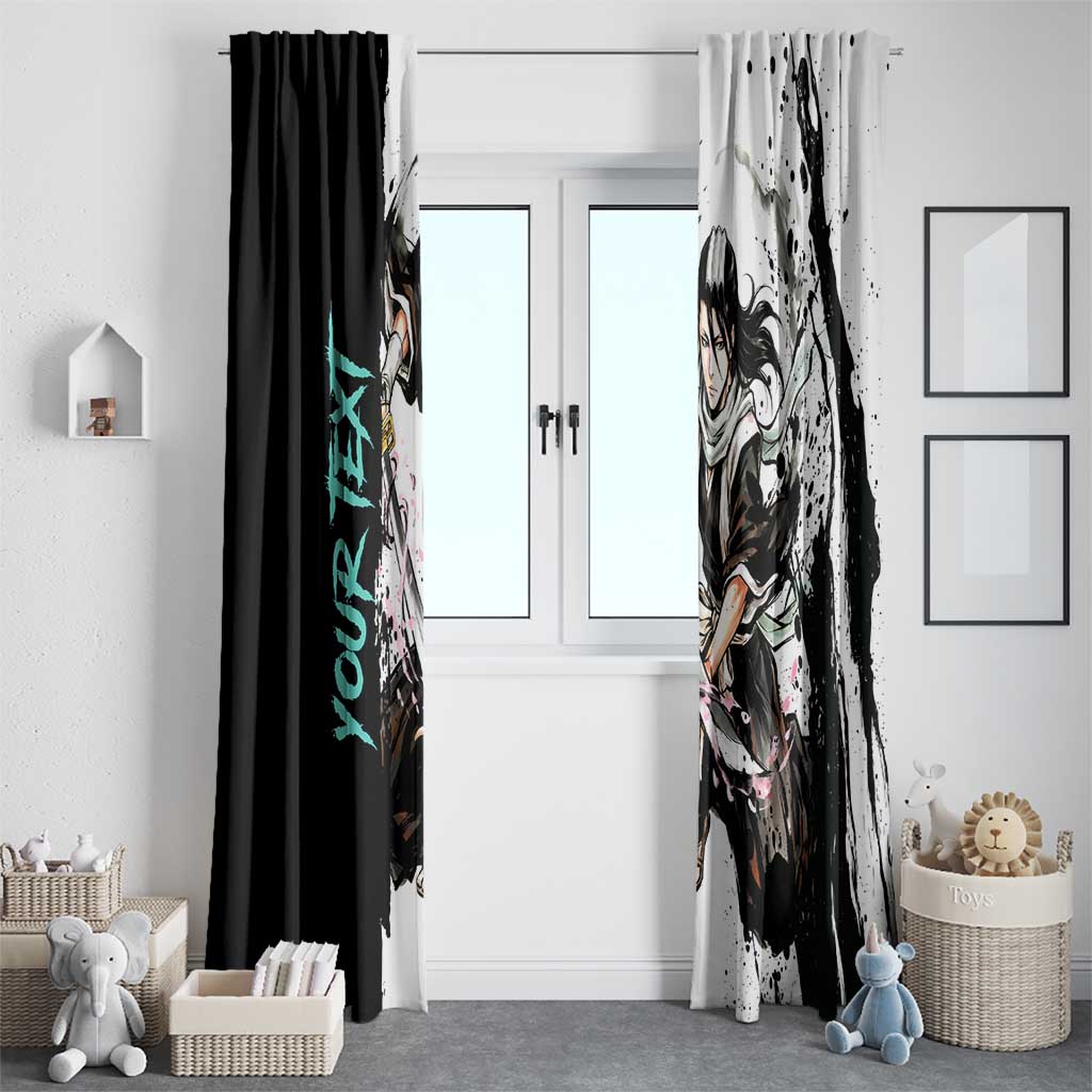 Personalized Byakuya Kuchiki Window Curtain Ink Splash Anime Brush Style