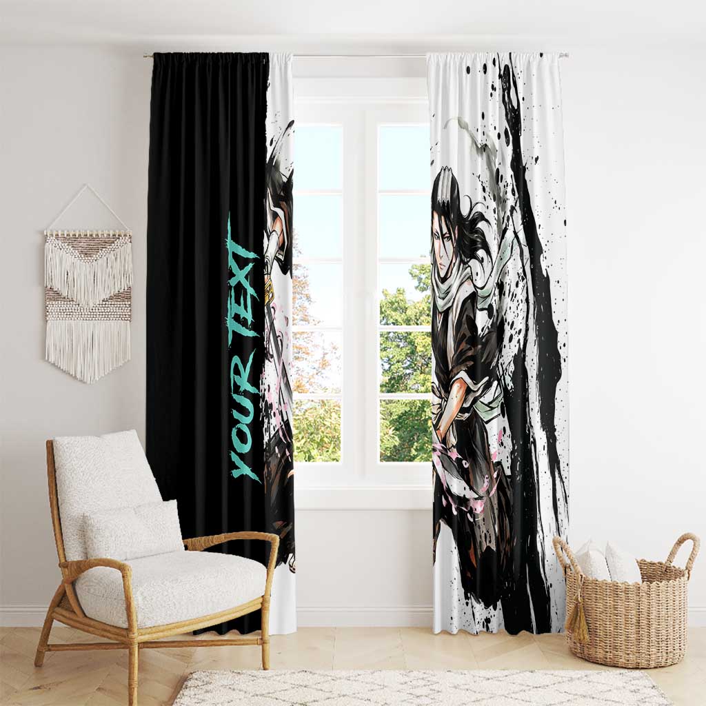 Personalized Byakuya Kuchiki Window Curtain Ink Splash Anime Brush Style