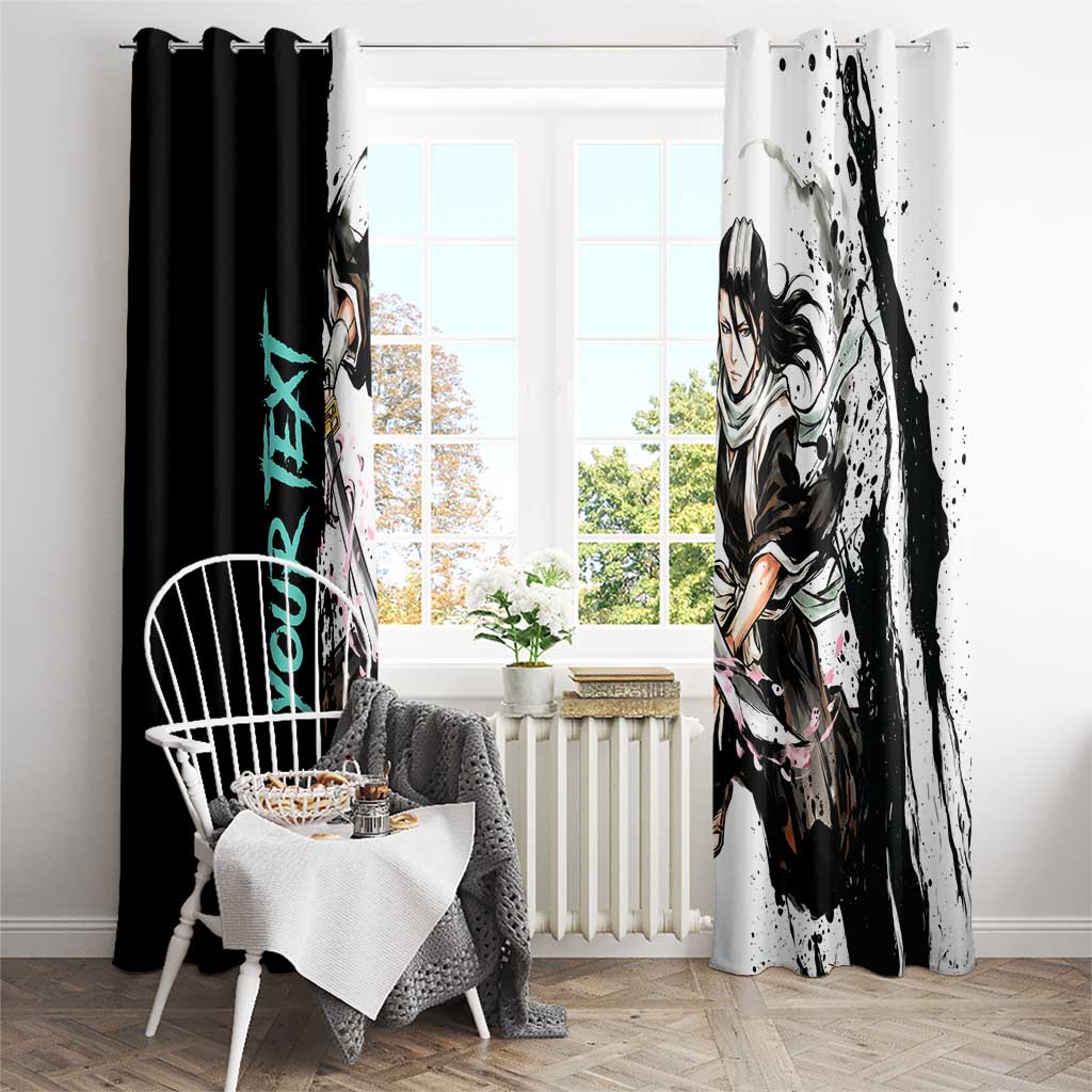 Personalized Byakuya Kuchiki Window Curtain Ink Splash Anime Brush Style