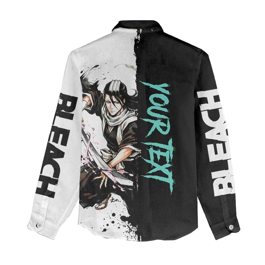 Personalized Byakuya Kuchiki Women Casual Shirt Ink Splash Anime Brush Style