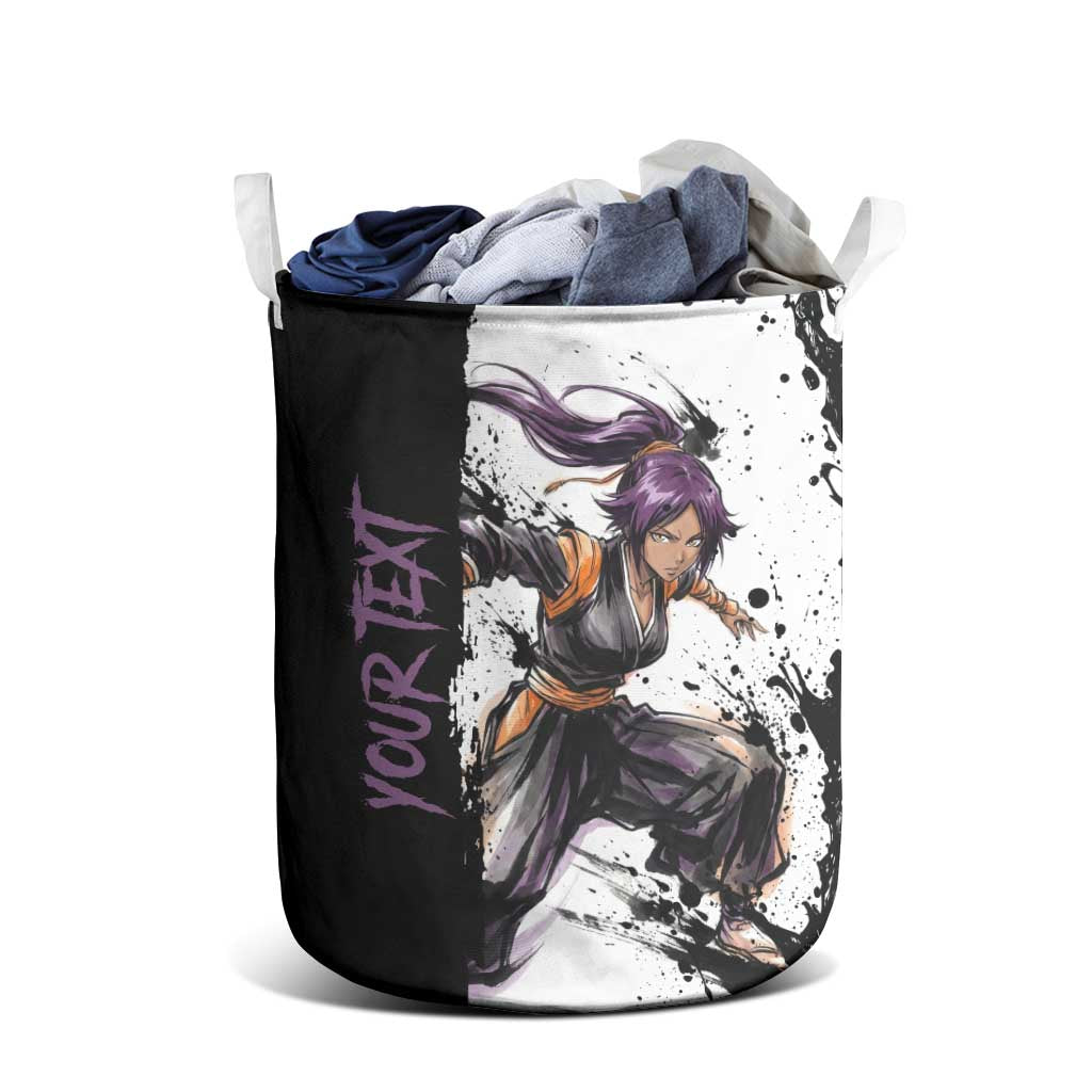 Personalized Yoruichi Shihouin Laundry Basket Ink Splash Anime Brush Style