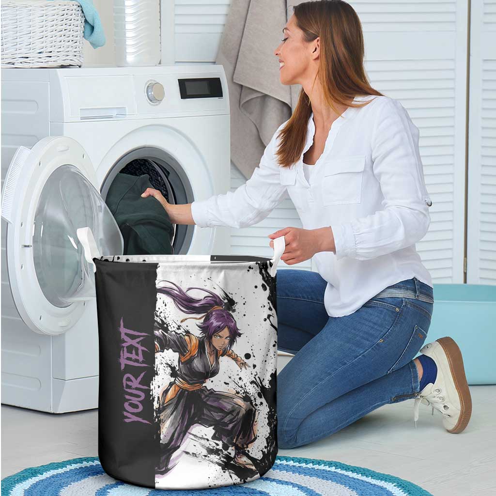 Personalized Yoruichi Shihouin Laundry Basket Ink Splash Anime Brush Style