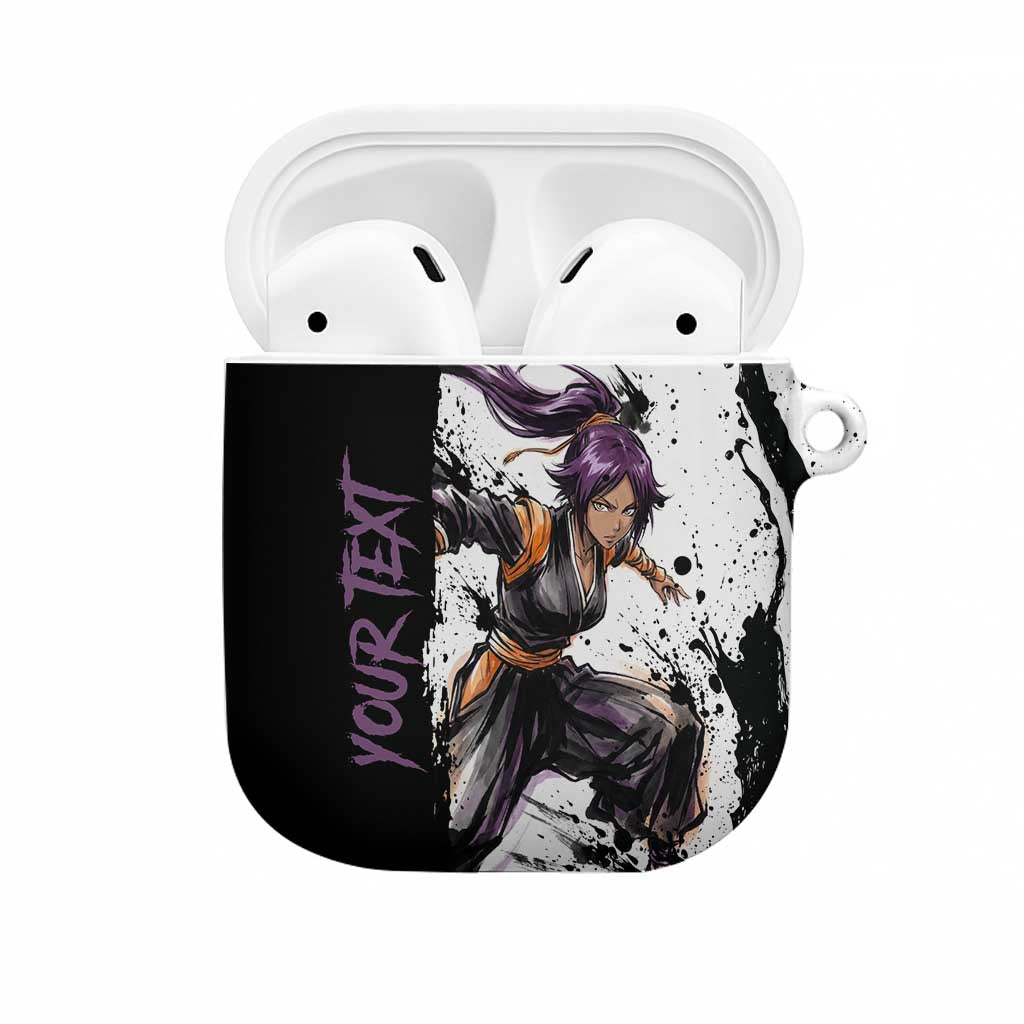 Personalized Yoruichi Shihouin AirPods Case Ink Splash Anime Brush Style