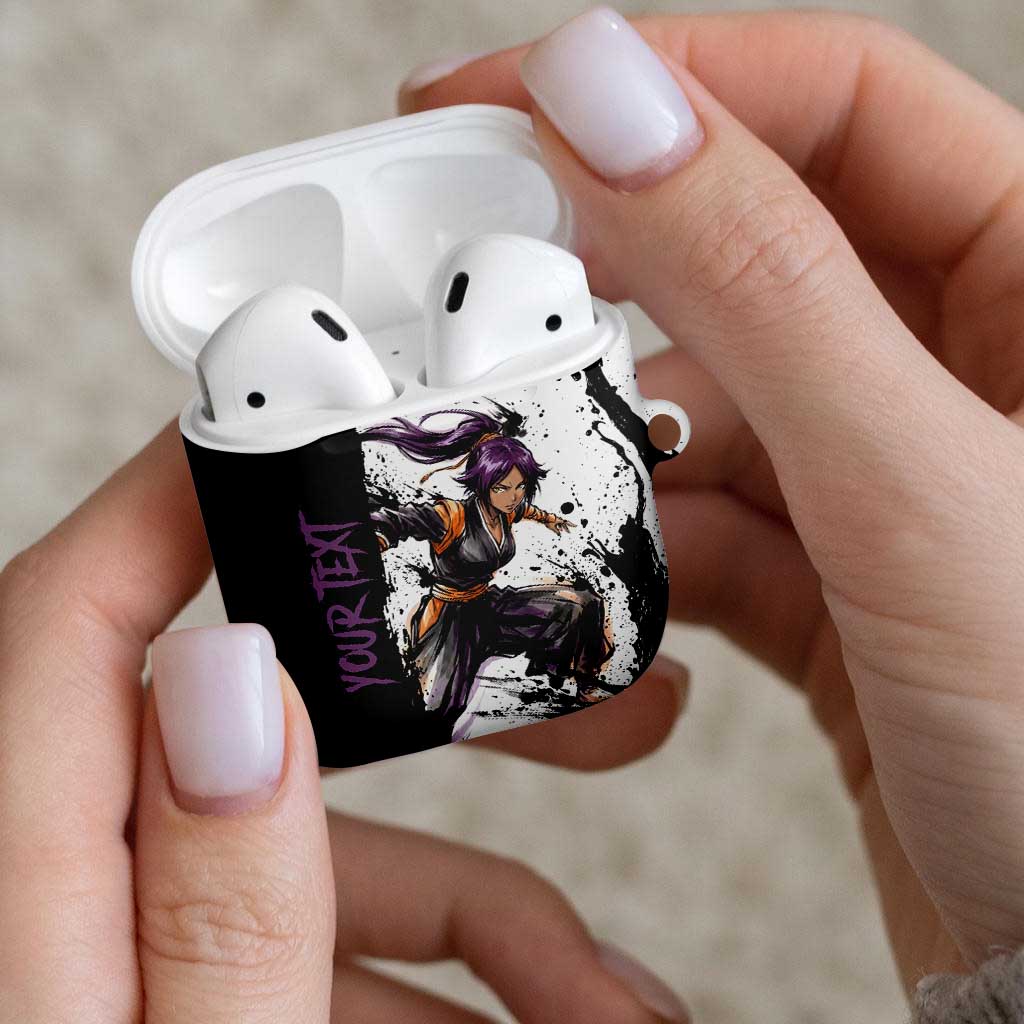 Personalized Yoruichi Shihouin AirPods Case Ink Splash Anime Brush Style