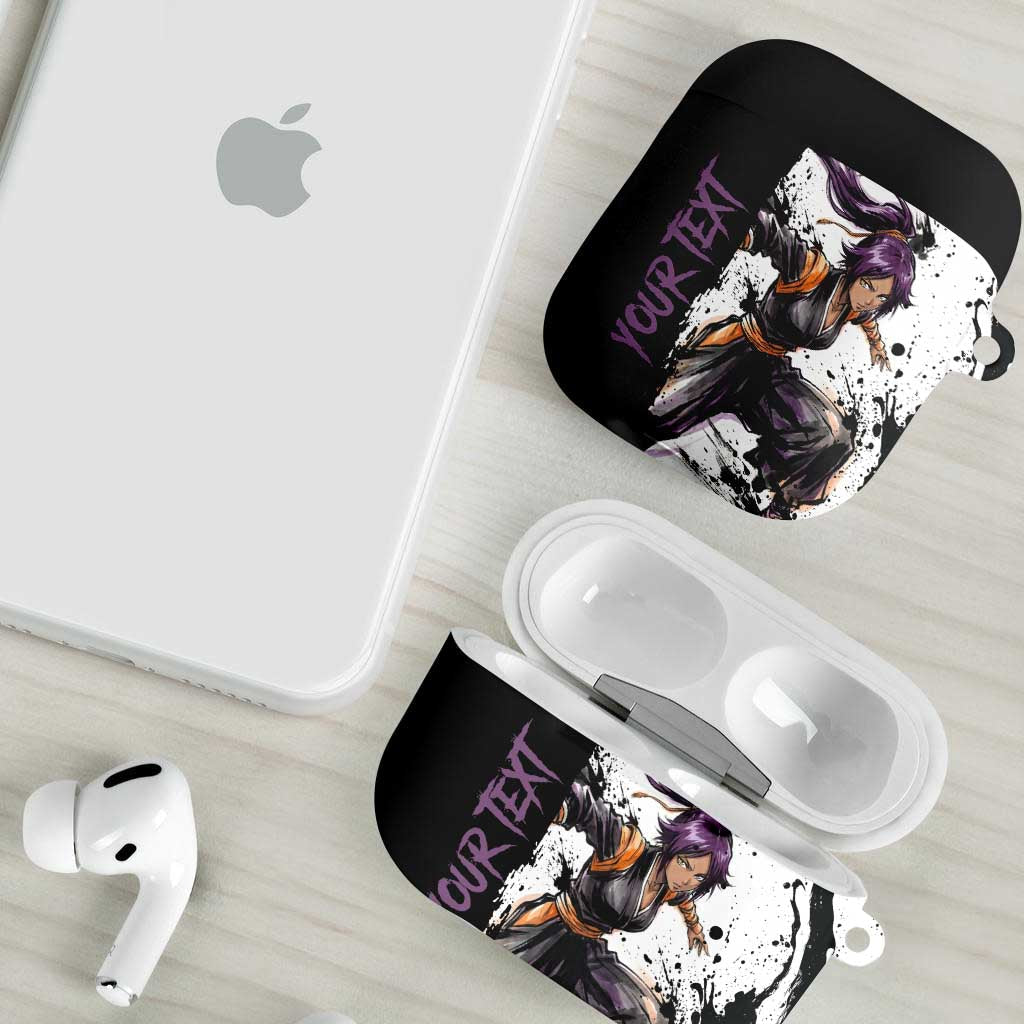 Personalized Yoruichi Shihouin AirPods Case Ink Splash Anime Brush Style