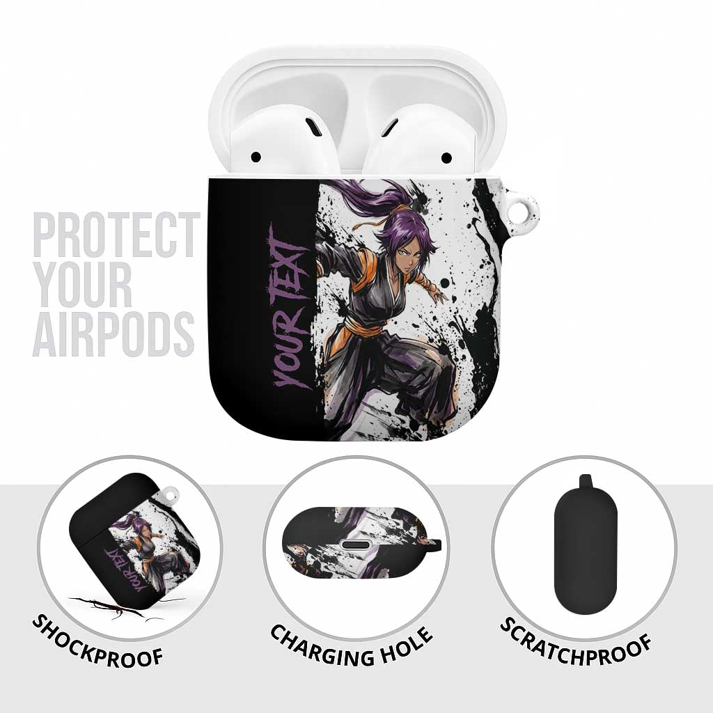 Personalized Yoruichi Shihouin AirPods Case Ink Splash Anime Brush Style