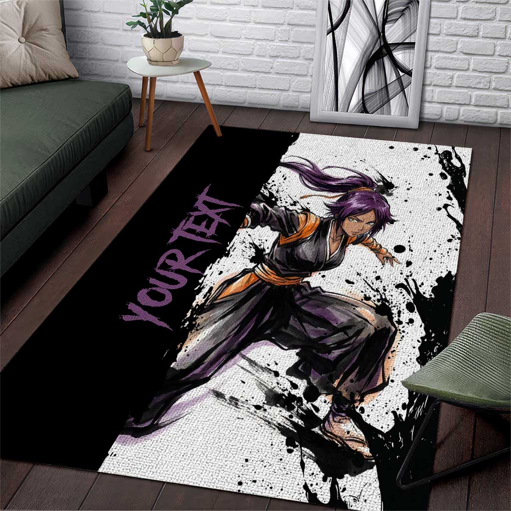 Personalized Yoruichi Shihouin Area Rug Ink Splash Anime Brush Style