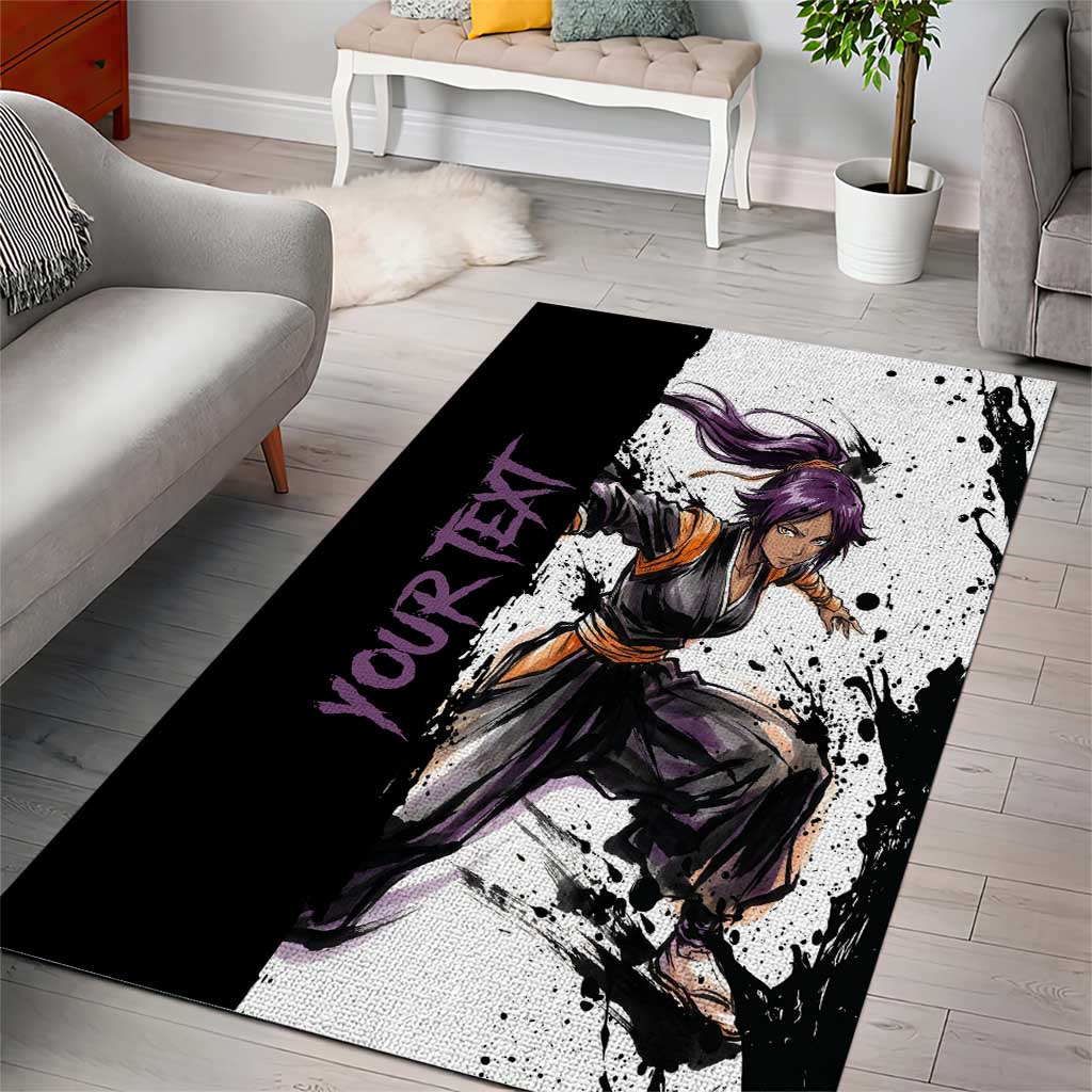 Personalized Yoruichi Shihouin Area Rug Ink Splash Anime Brush Style