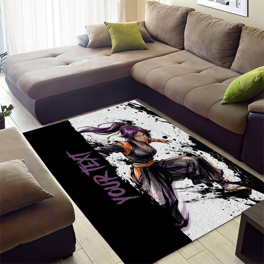 Personalized Yoruichi Shihouin Area Rug Ink Splash Anime Brush Style