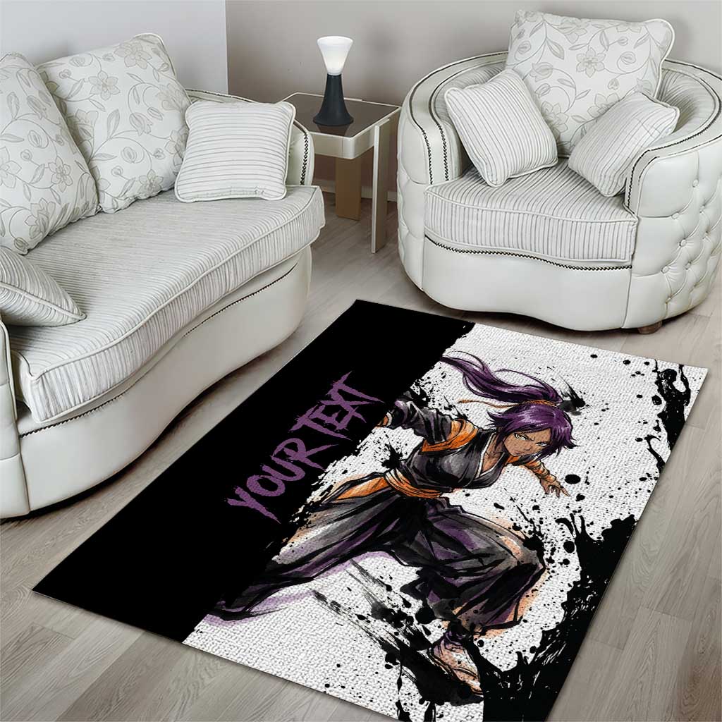 Personalized Yoruichi Shihouin Area Rug Ink Splash Anime Brush Style