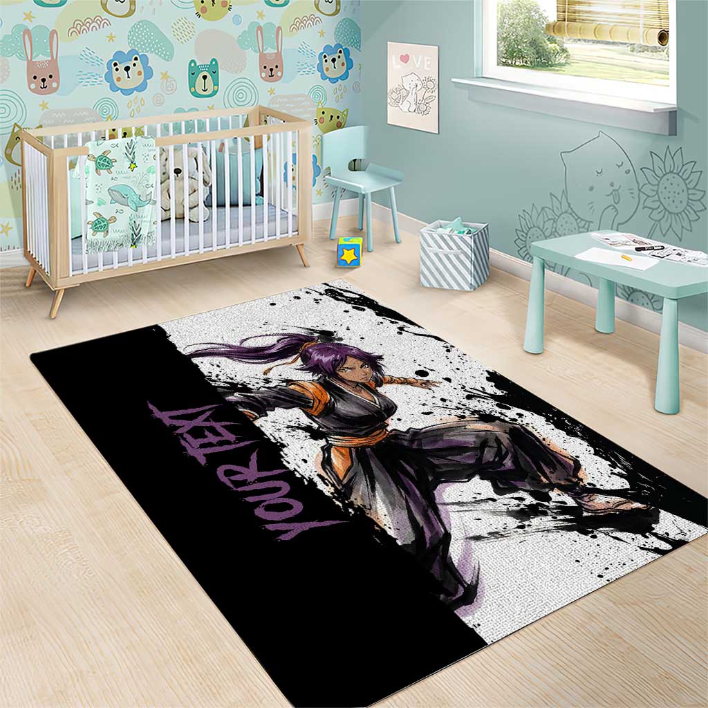Personalized Yoruichi Shihouin Area Rug Ink Splash Anime Brush Style
