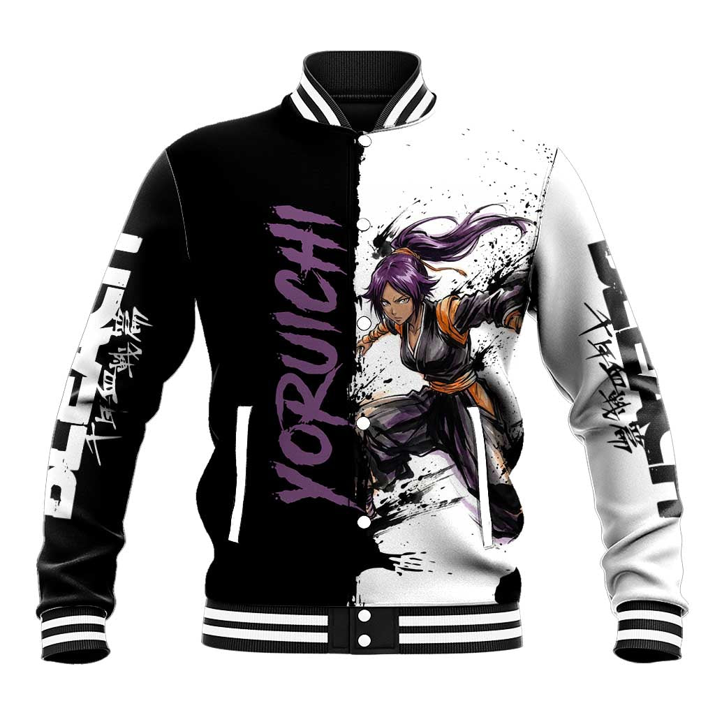Personalized Yoruichi Shihouin Baseball Jacket Ink Splash Anime Brush Style