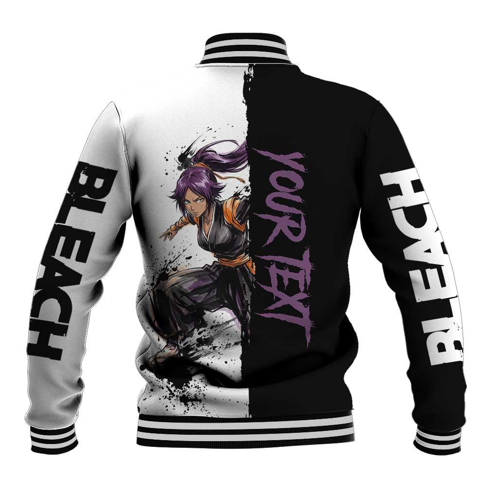 Personalized Yoruichi Shihouin Baseball Jacket Ink Splash Anime Brush Style
