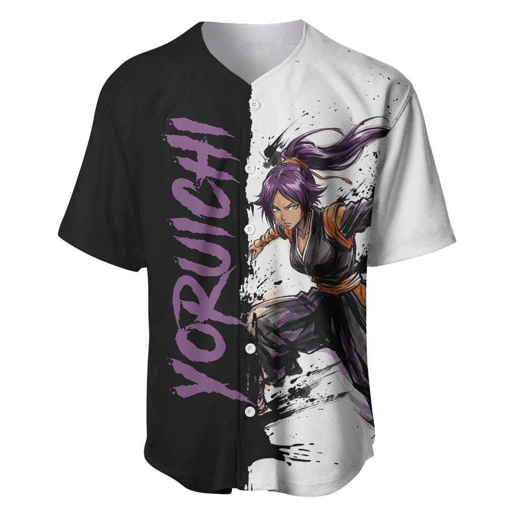 Personalized Yoruichi Shihouin Baseball Jersey Ink Splash Anime Brush Style