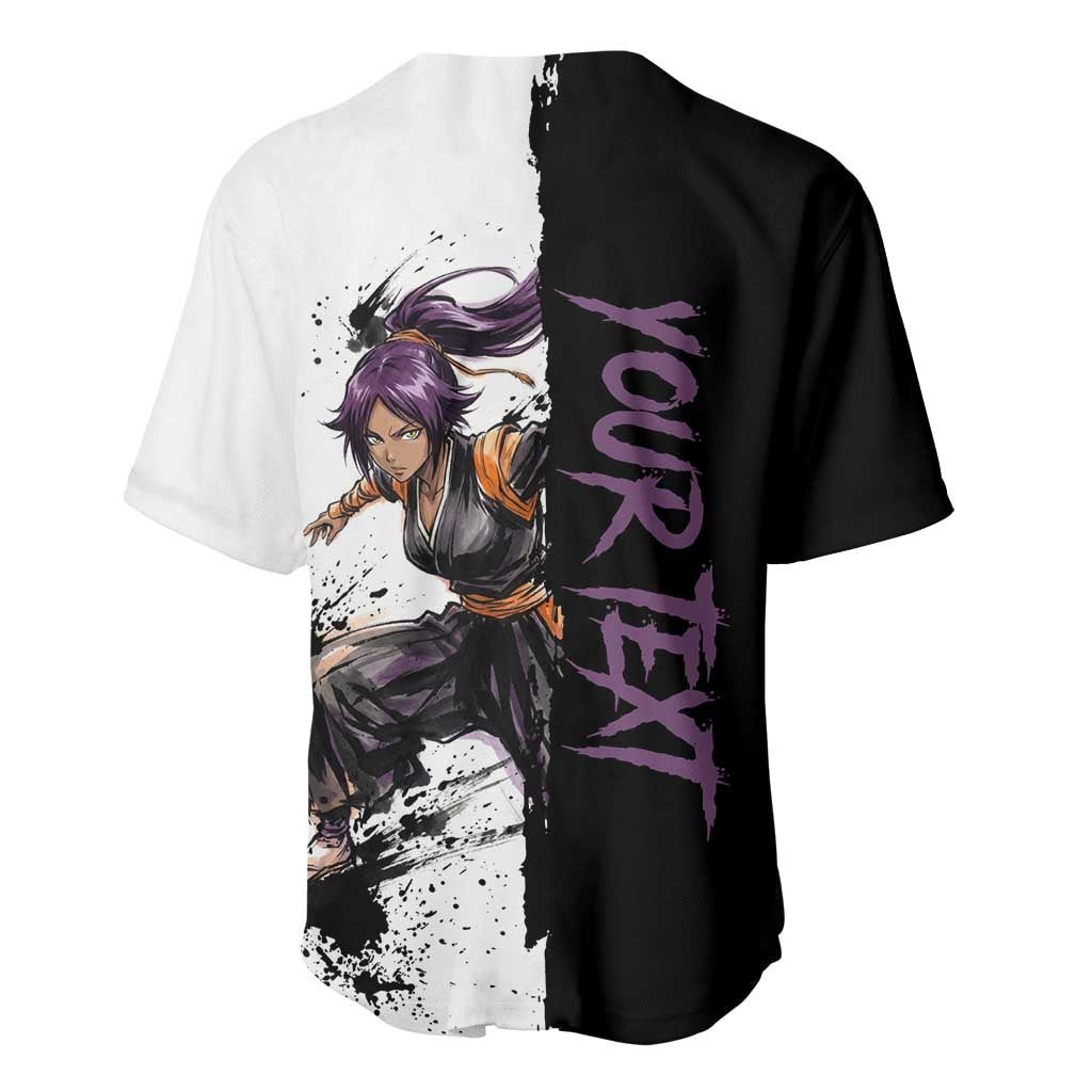 Personalized Yoruichi Shihouin Baseball Jersey Ink Splash Anime Brush Style