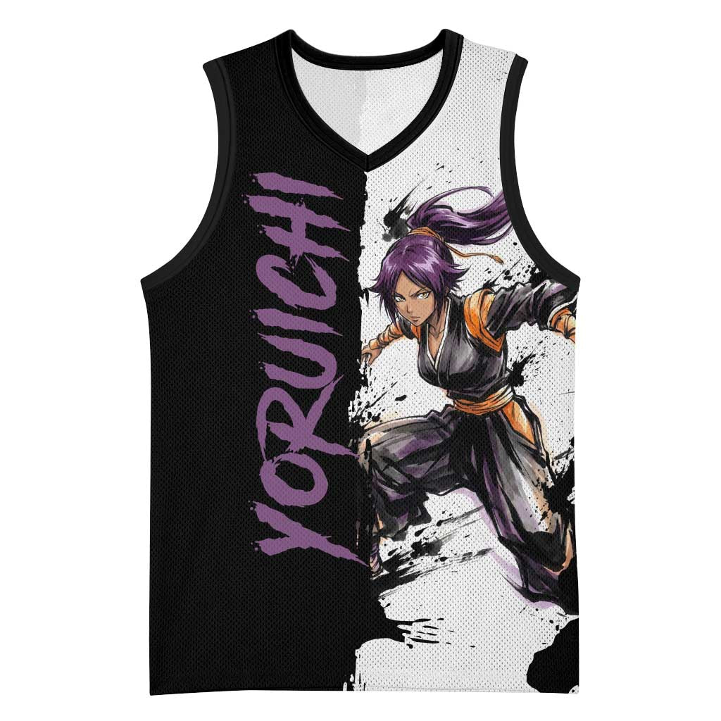 Personalized Yoruichi Shihouin Basketball Jersey Ink Splash Anime Brush Style