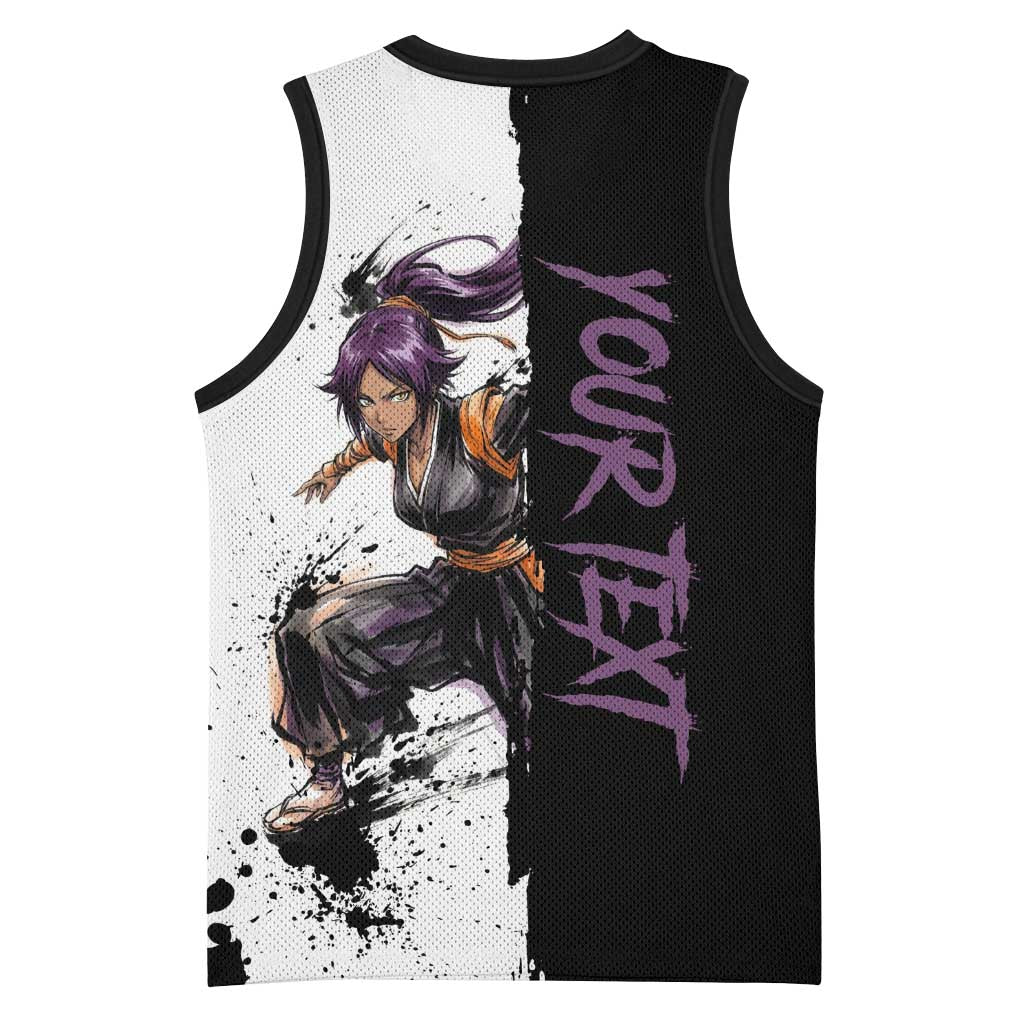 Personalized Yoruichi Shihouin Basketball Jersey Ink Splash Anime Brush Style