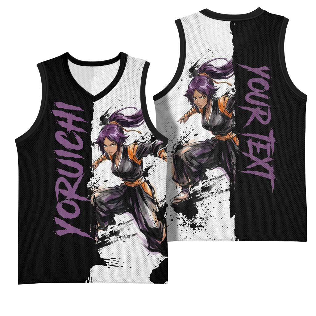 Personalized Yoruichi Shihouin Basketball Jersey Ink Splash Anime Brush Style