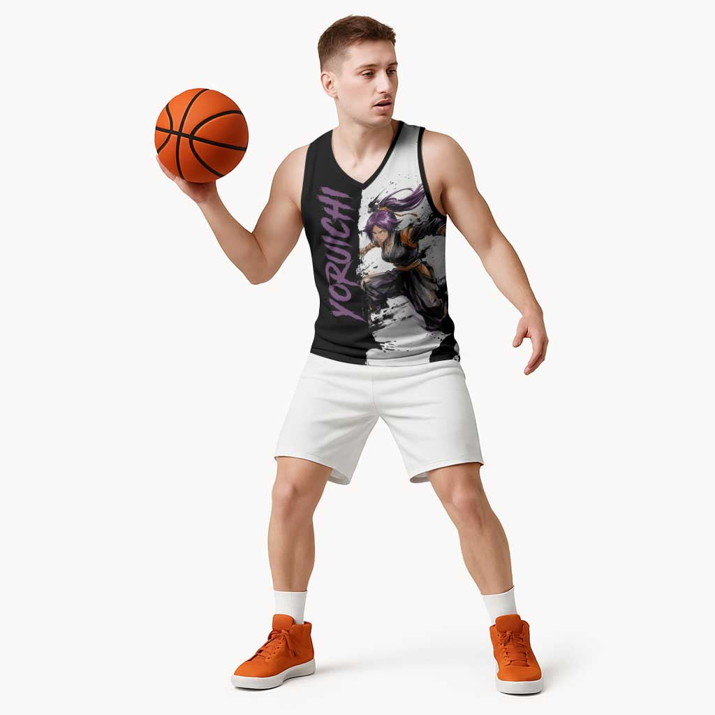 Personalized Yoruichi Shihouin Basketball Jersey Ink Splash Anime Brush Style
