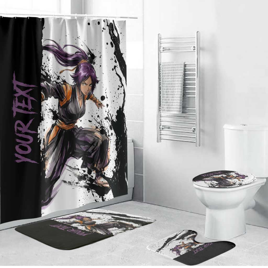 Personalized Yoruichi Shihouin Bathroom Set Ink Splash Anime Brush Style
