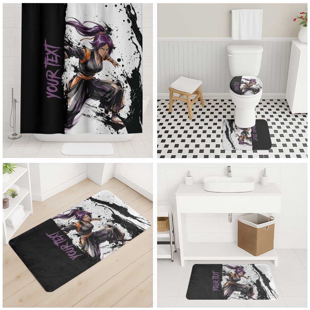 Personalized Yoruichi Shihouin Bathroom Set Ink Splash Anime Brush Style