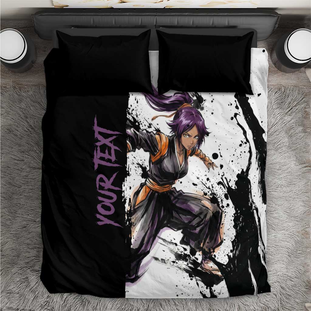 Personalized Yoruichi Shihouin Bedding Set Ink Splash Anime Brush Style