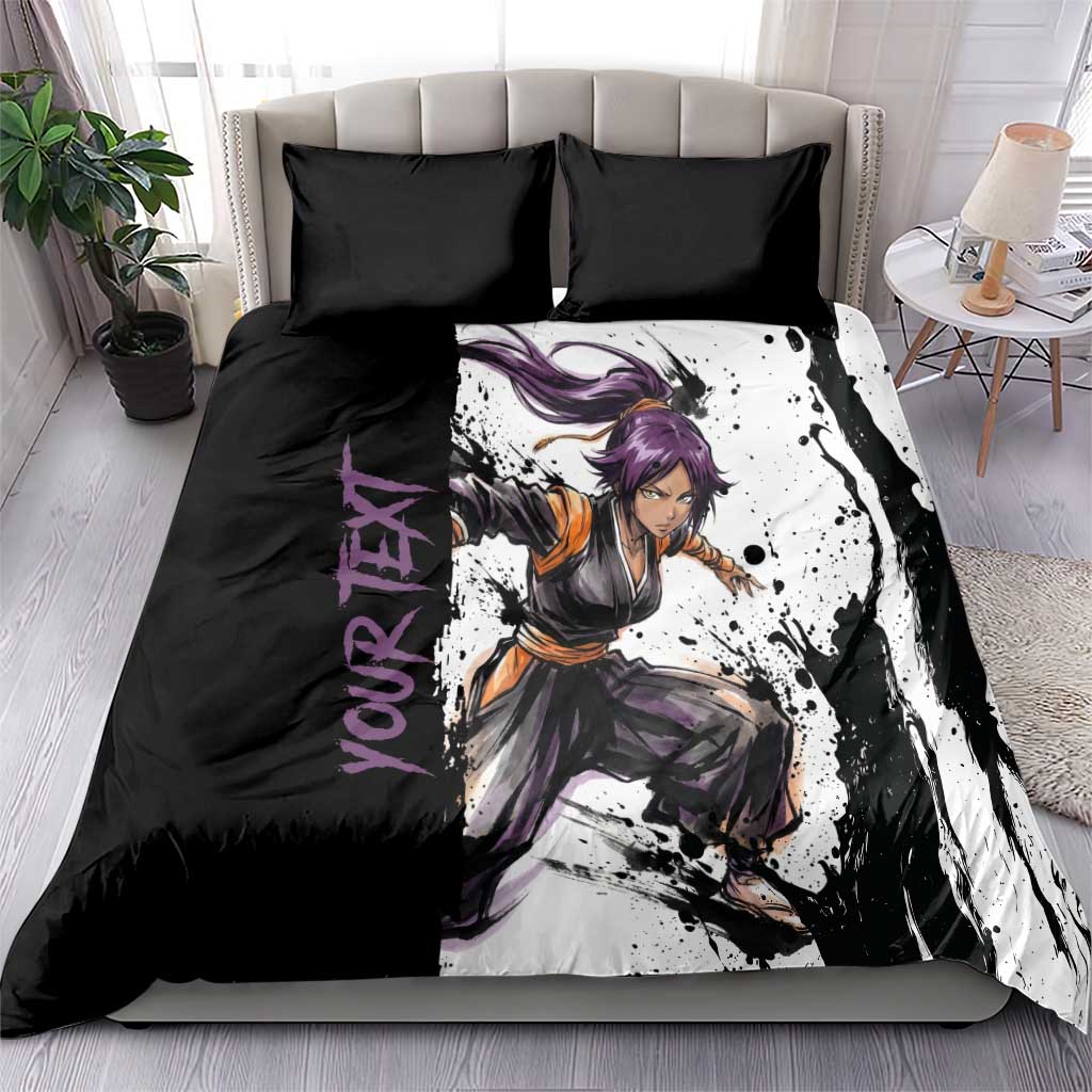 Personalized Yoruichi Shihouin Bedding Set Ink Splash Anime Brush Style
