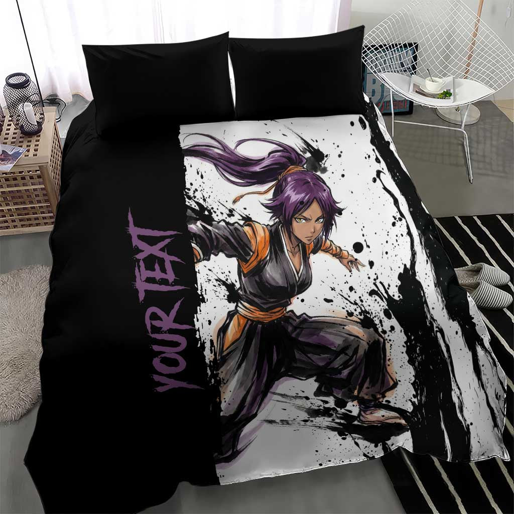 Personalized Yoruichi Shihouin Bedding Set Ink Splash Anime Brush Style