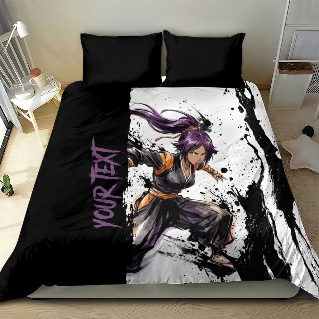 Personalized Yoruichi Shihouin Bedding Set Ink Splash Anime Brush Style