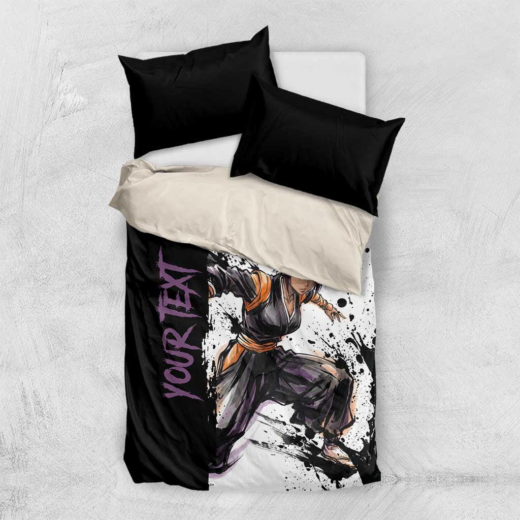 Personalized Yoruichi Shihouin Bedding Set Ink Splash Anime Brush Style