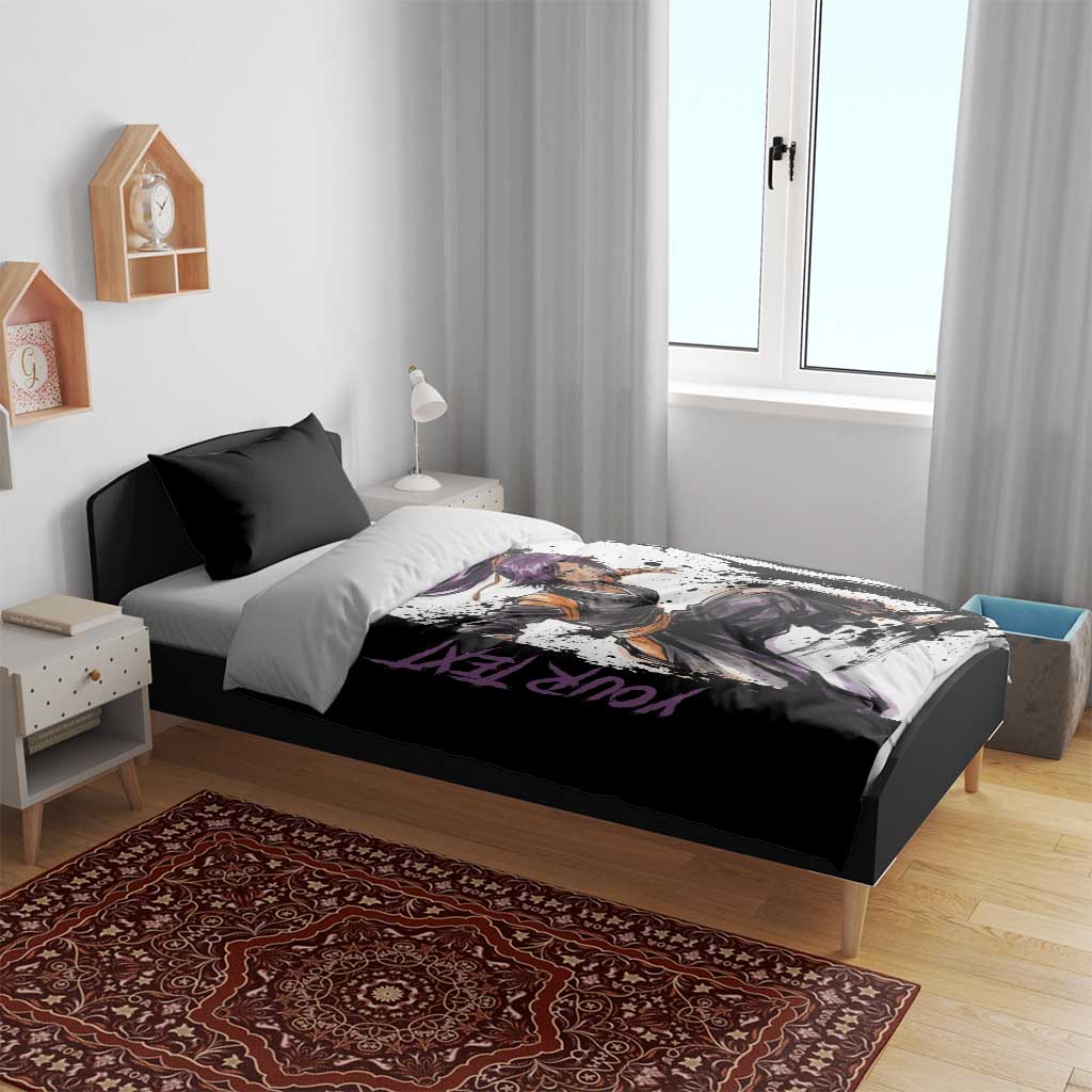 Personalized Yoruichi Shihouin Bedding Set Ink Splash Anime Brush Style