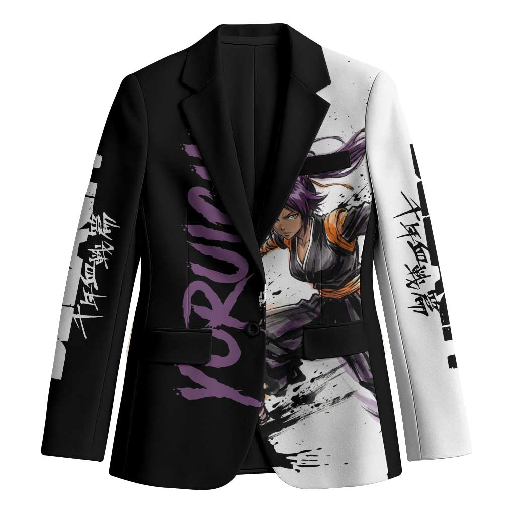 Personalized Yoruichi Shihouin Blazer Ink Splash Anime Brush Style