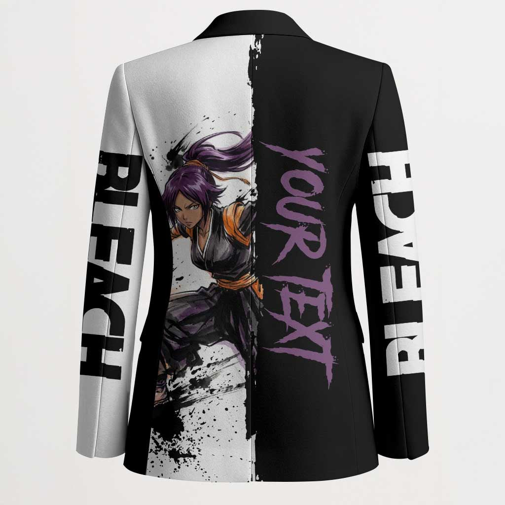 Personalized Yoruichi Shihouin Blazer Ink Splash Anime Brush Style