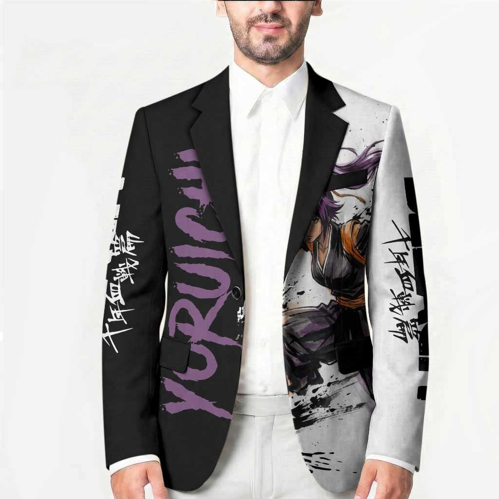 Personalized Yoruichi Shihouin Blazer Ink Splash Anime Brush Style
