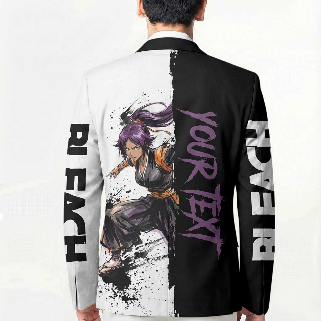 Personalized Yoruichi Shihouin Blazer Ink Splash Anime Brush Style