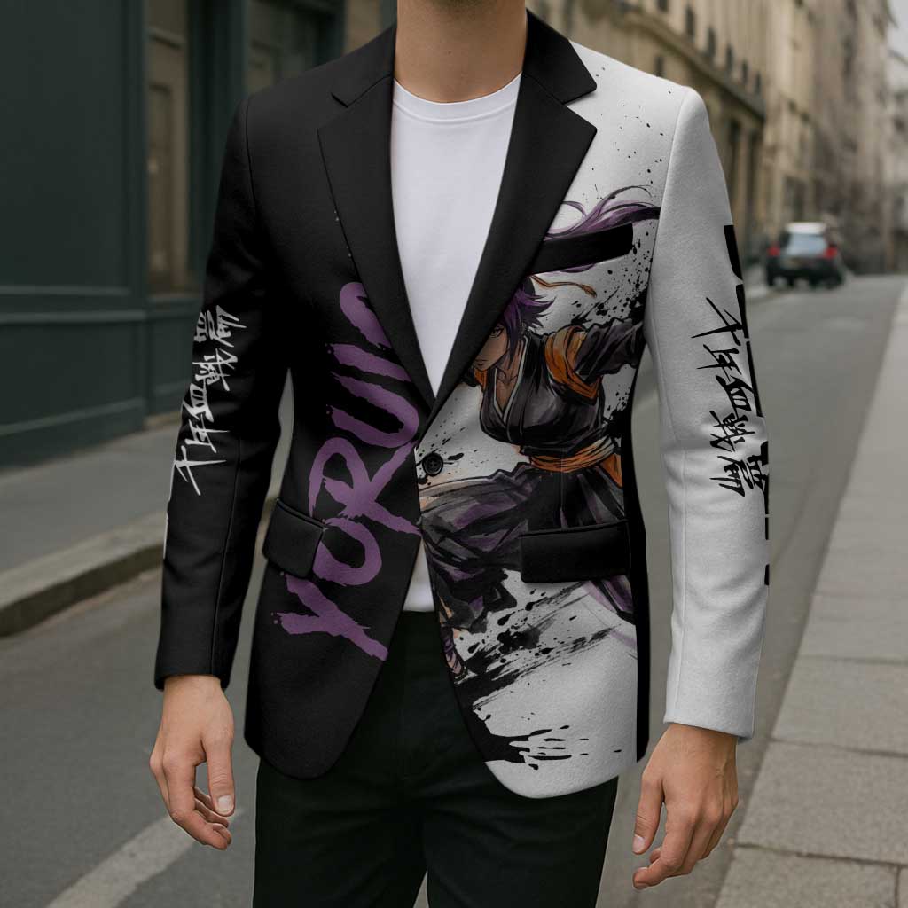 Personalized Yoruichi Shihouin Blazer Ink Splash Anime Brush Style