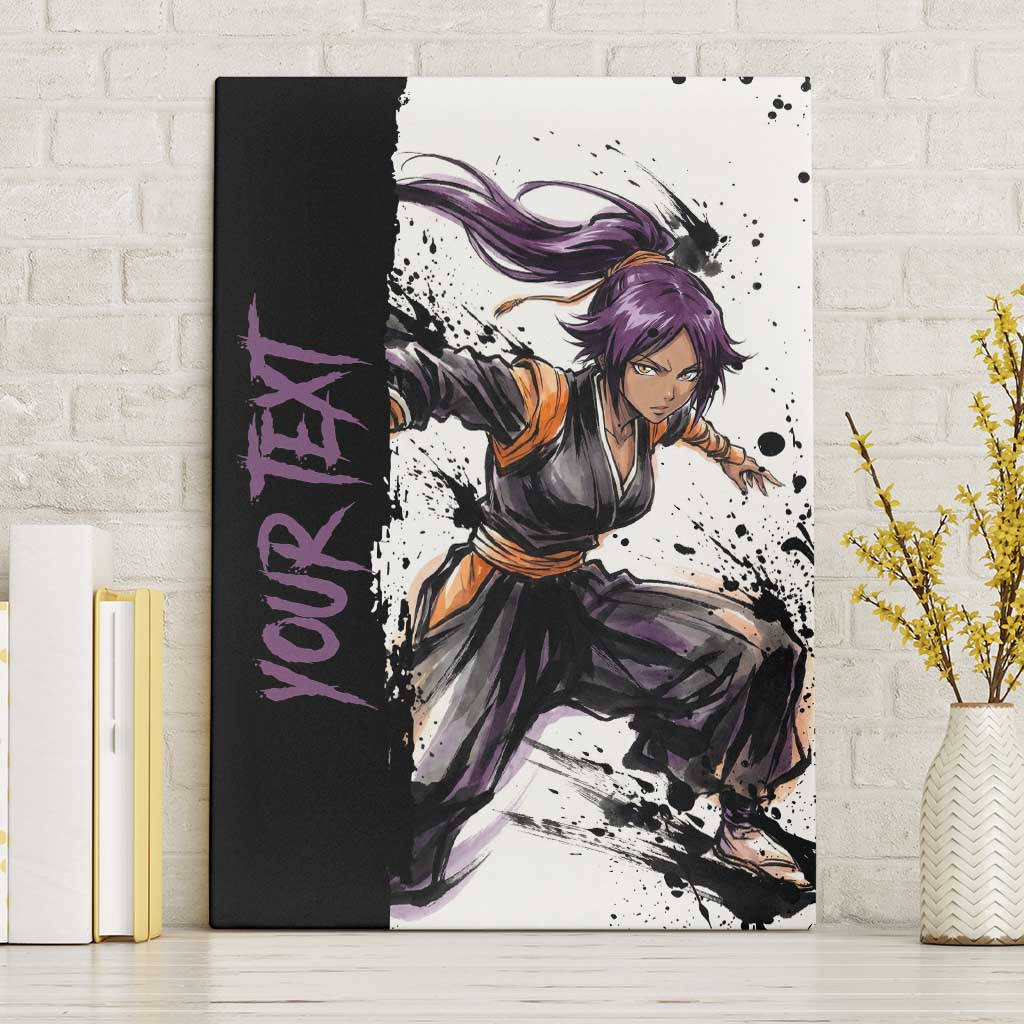 Personalized Yoruichi Shihouin Canvas Wall Art Ink Splash Anime Brush Style