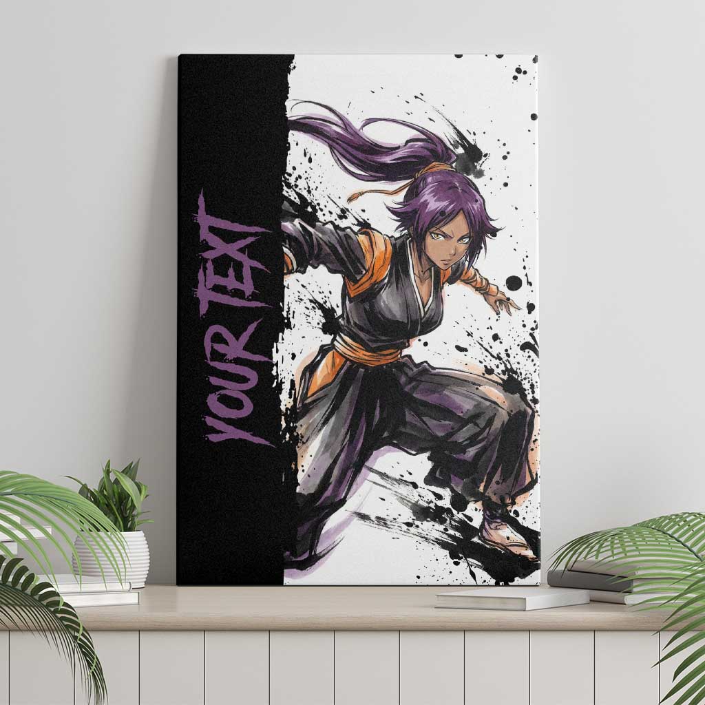 Personalized Yoruichi Shihouin Canvas Wall Art Ink Splash Anime Brush Style