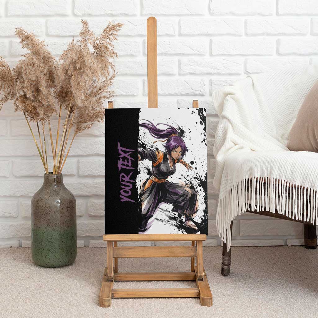 Personalized Yoruichi Shihouin Canvas Wall Art Ink Splash Anime Brush Style