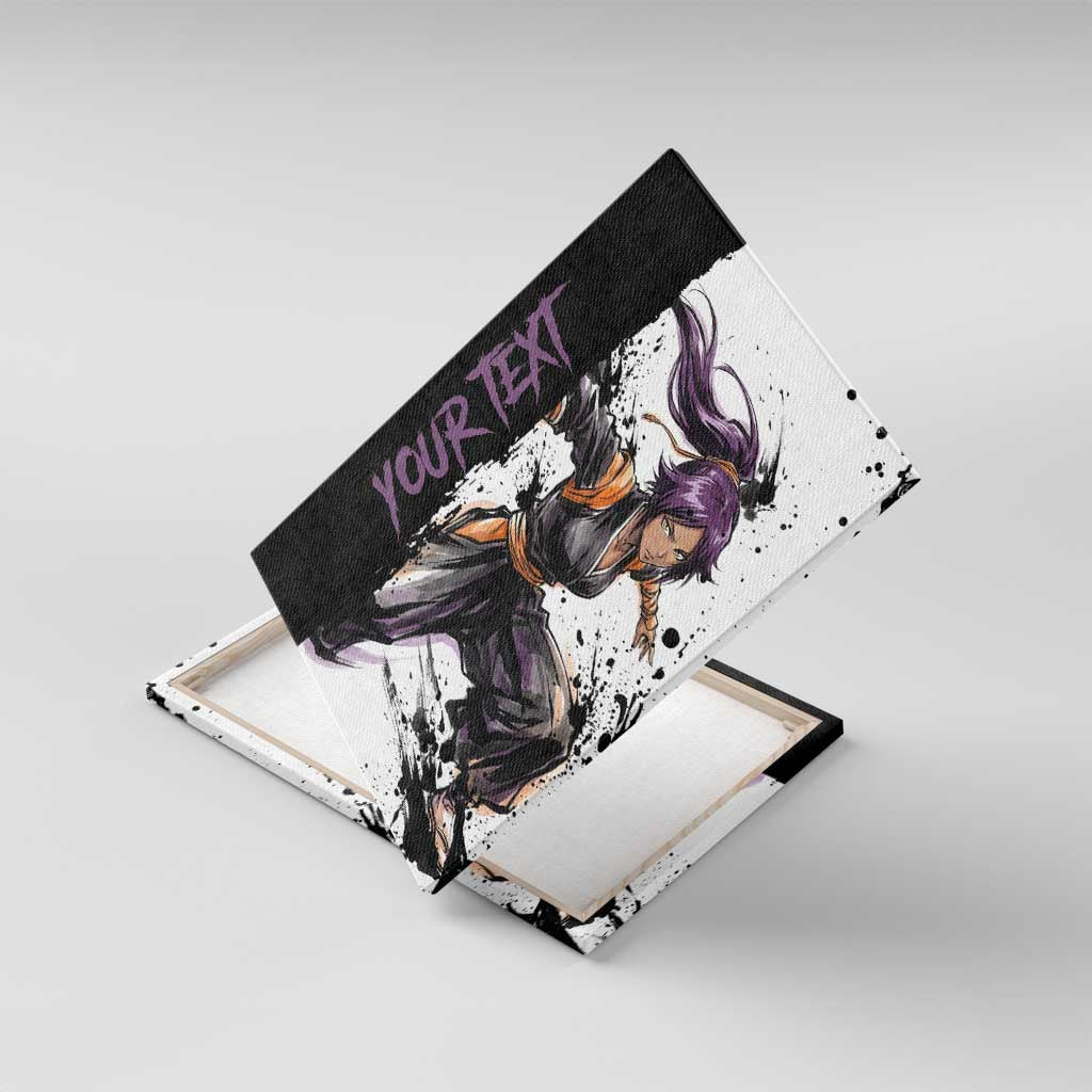 Personalized Yoruichi Shihouin Canvas Wall Art Ink Splash Anime Brush Style