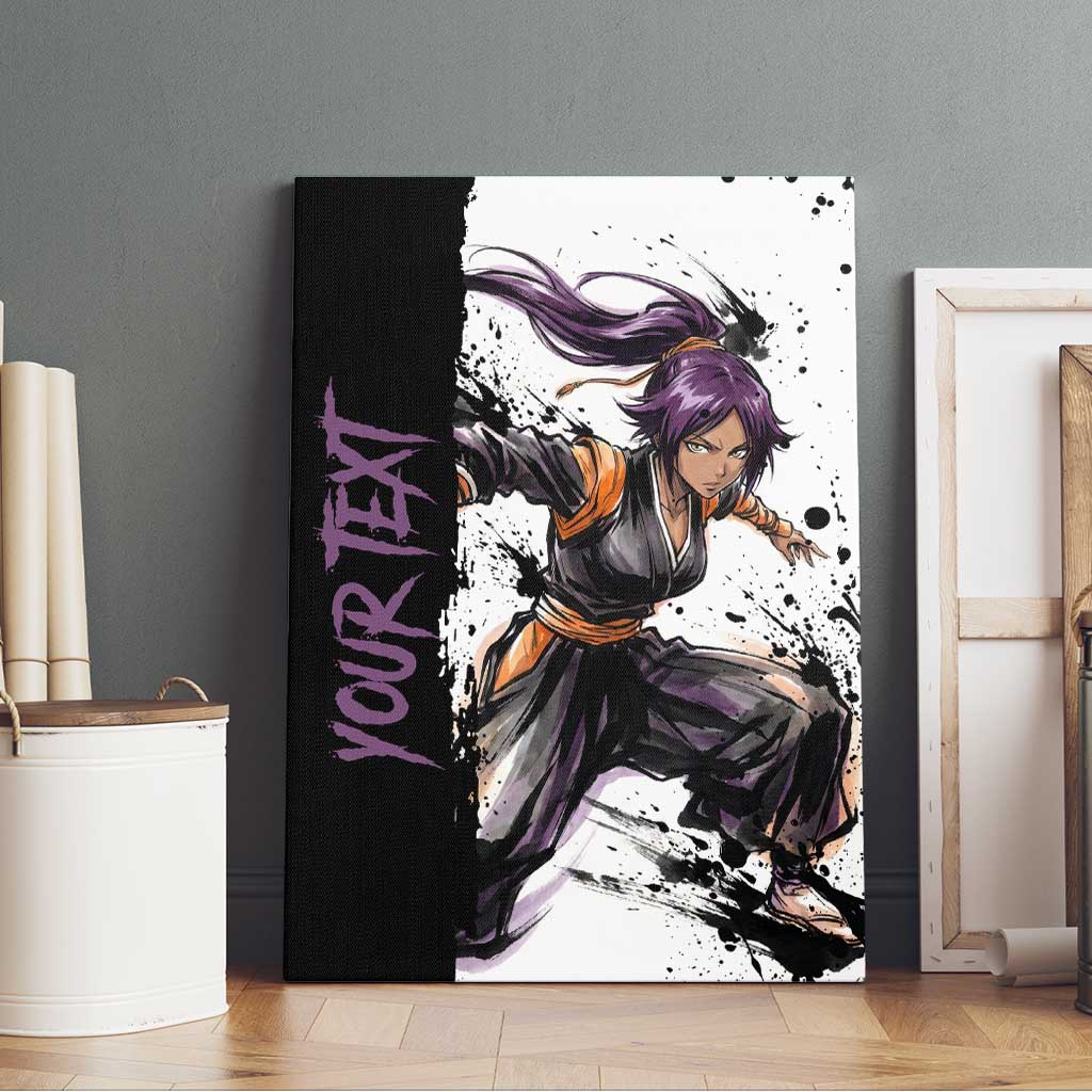 Personalized Yoruichi Shihouin Canvas Wall Art Ink Splash Anime Brush Style