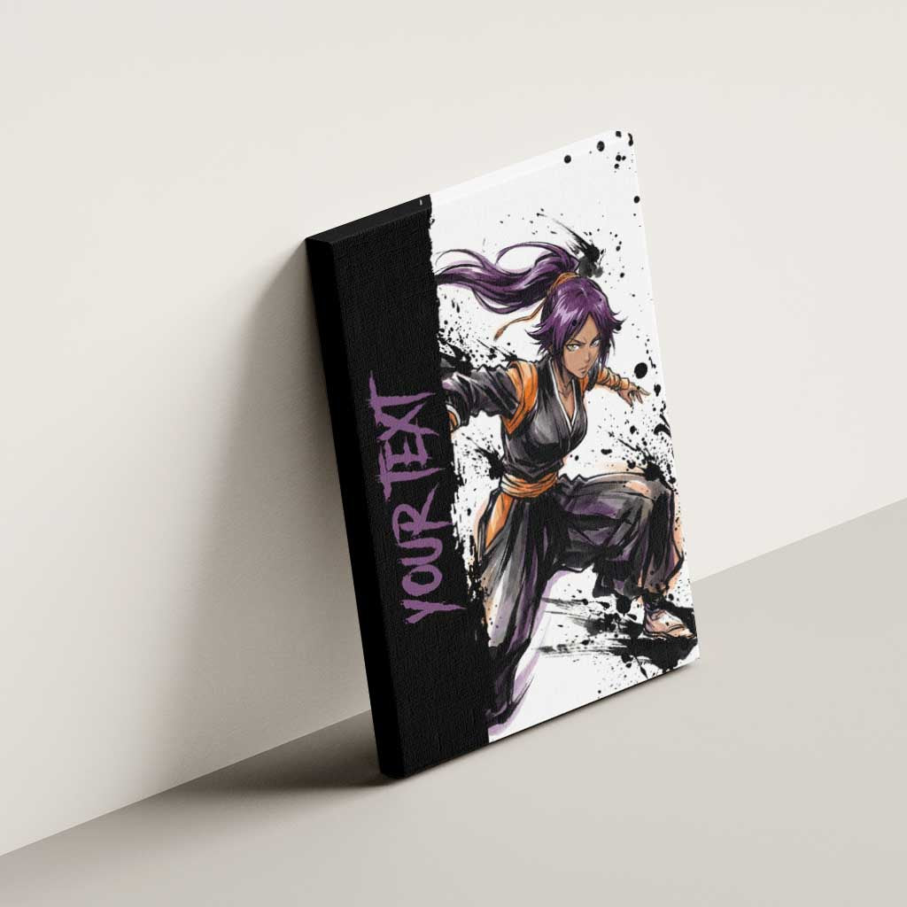 Personalized Yoruichi Shihouin Canvas Wall Art Ink Splash Anime Brush Style