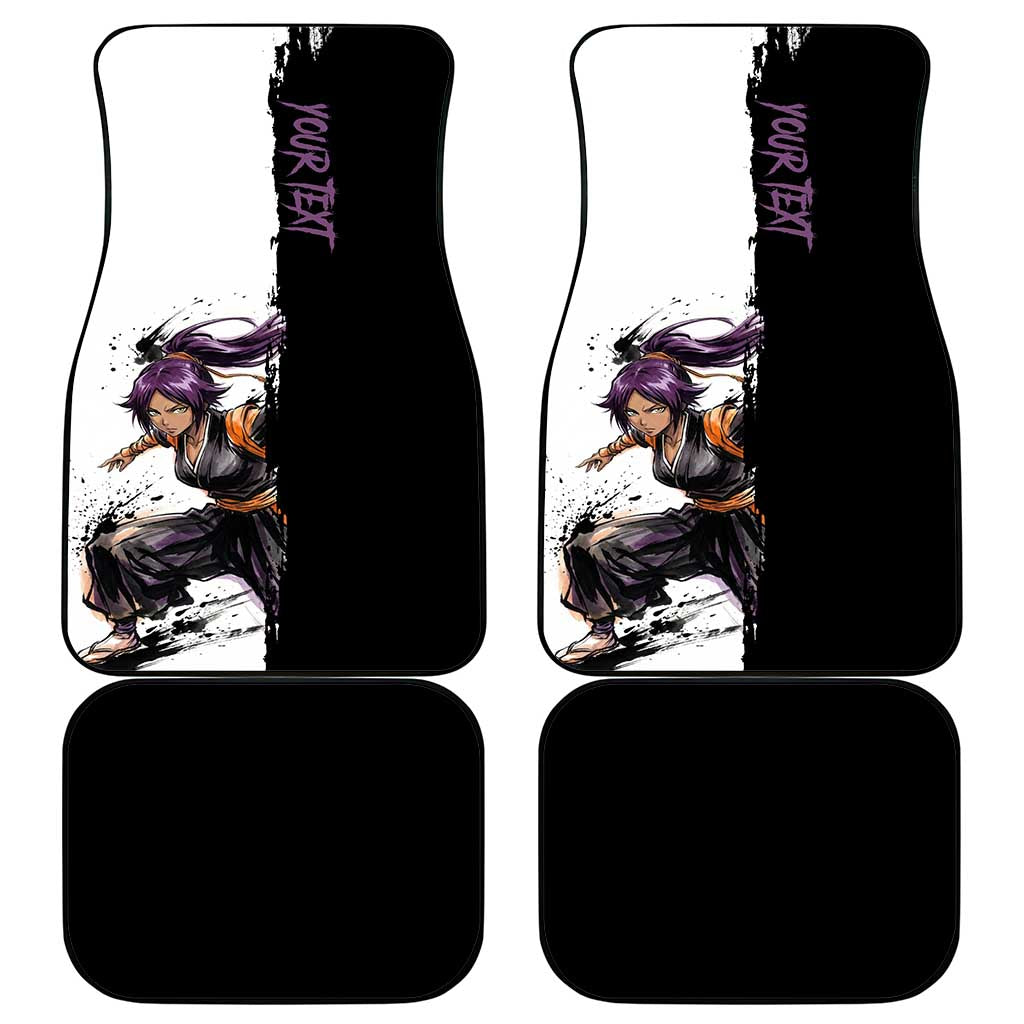 Personalized Yoruichi Shihouin Car Mats Ink Splash Anime Brush Style