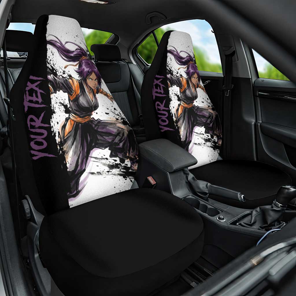 Personalized Yoruichi Shihouin Car Seat Cover Ink Splash Anime Brush Style