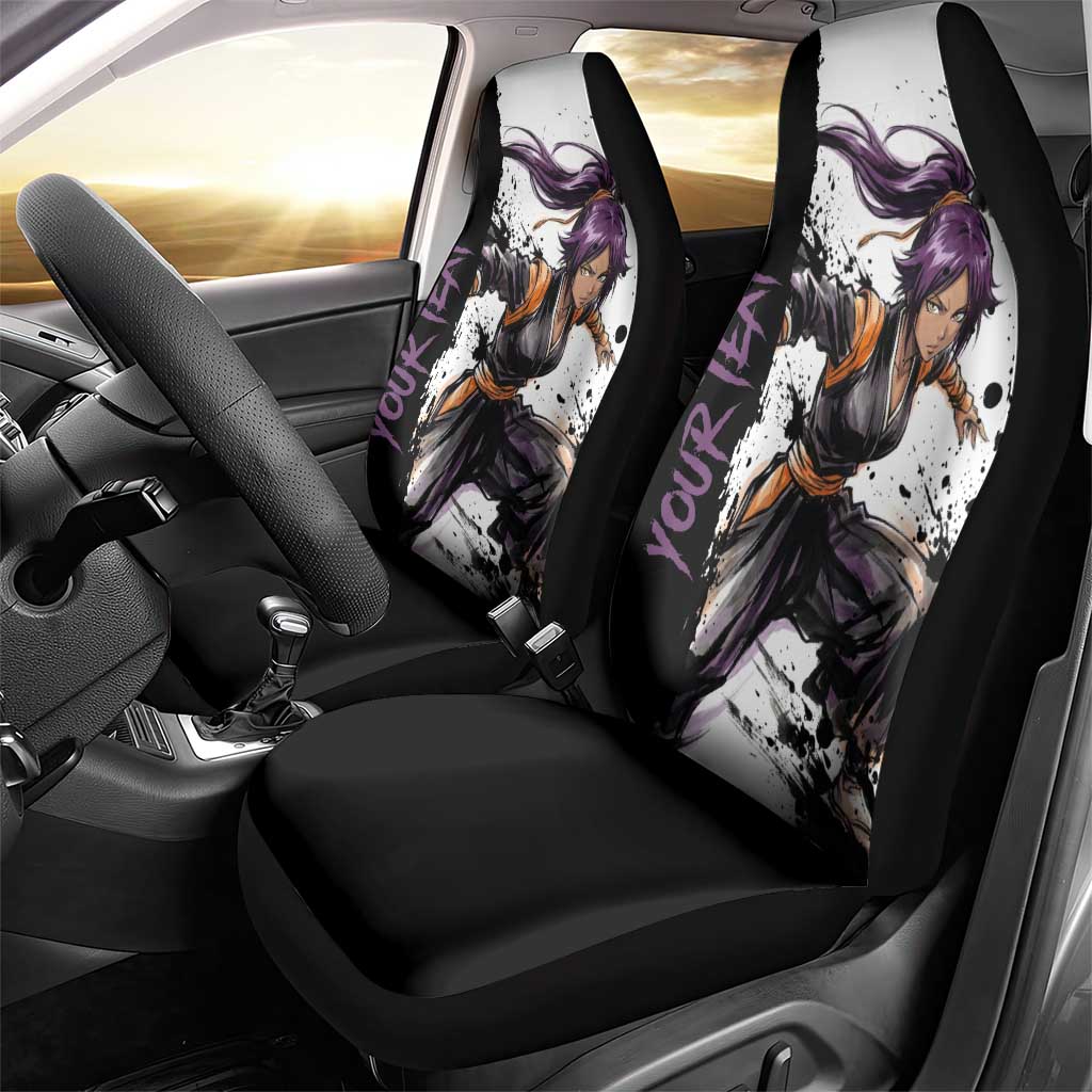 Personalized Yoruichi Shihouin Car Seat Cover Ink Splash Anime Brush Style