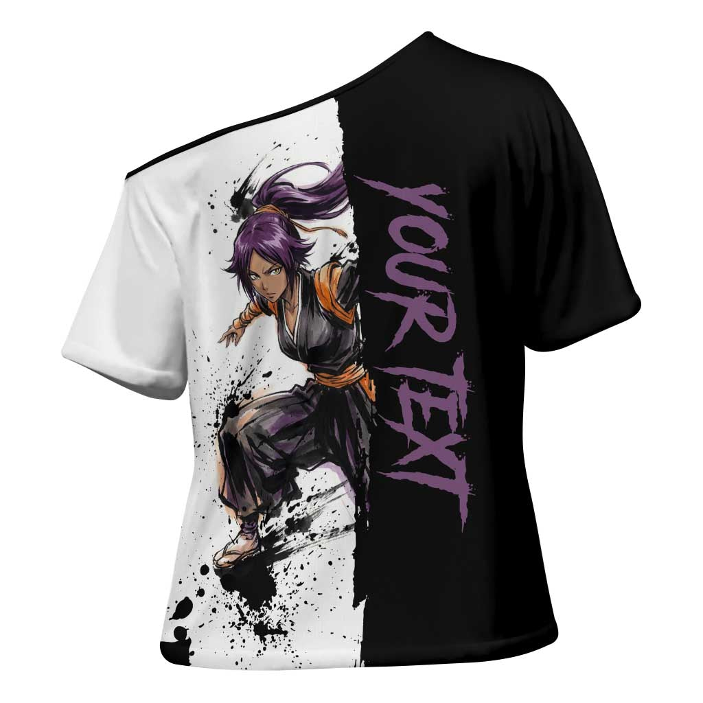 Personalized Yoruichi Shihouin Cross Shoulder Shirt Ink Splash Anime Brush Style