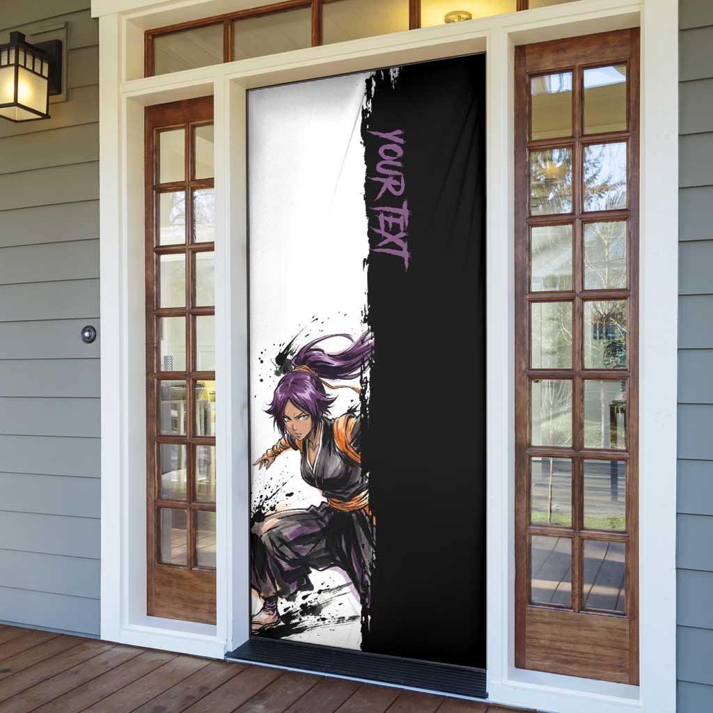 Personalized Yoruichi Shihouin Door Cover Ink Splash Anime Brush Style