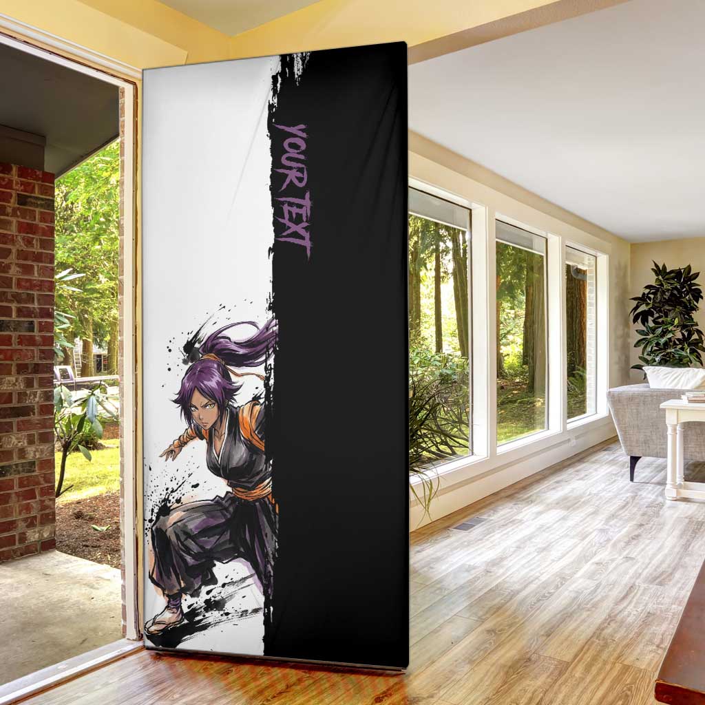 Personalized Yoruichi Shihouin Door Cover Ink Splash Anime Brush Style