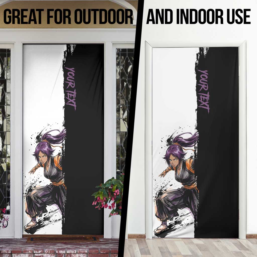 Personalized Yoruichi Shihouin Door Cover Ink Splash Anime Brush Style